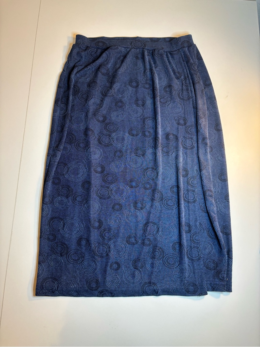 kathy ireland brand new Navy Blue Patterned Maxi Skirt